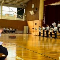HANAI ハンドベルズ　✖　飯田市立旭ヶ丘中学校教職員イメージ